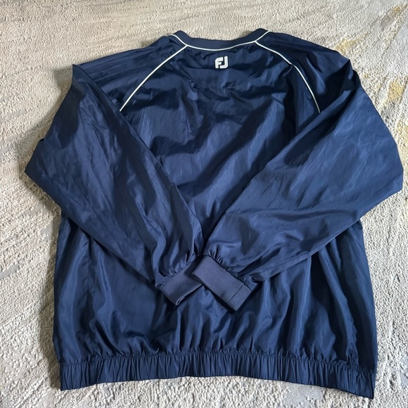 Footjoy golf v neck navy blue windbreaker pullover nylon pockets XL - Picture 6 of 7